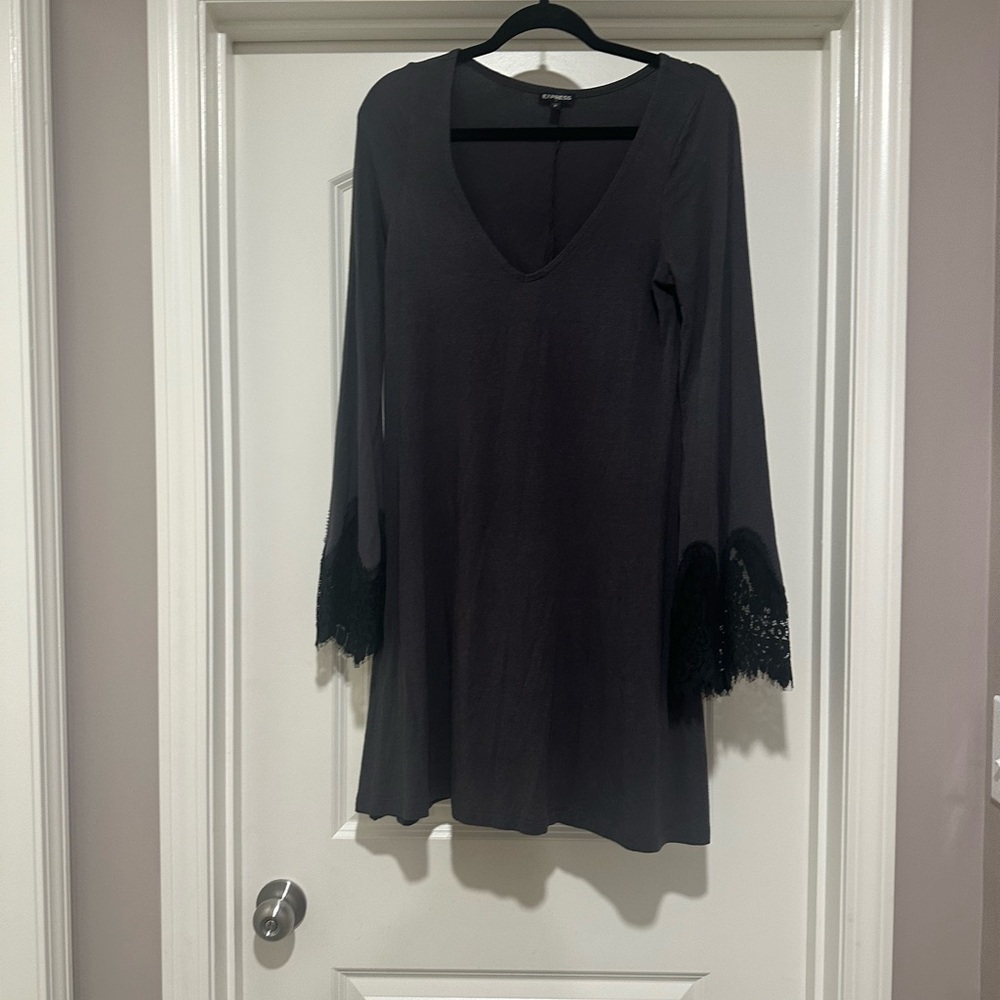 Express Black Lace Sleeve Dress